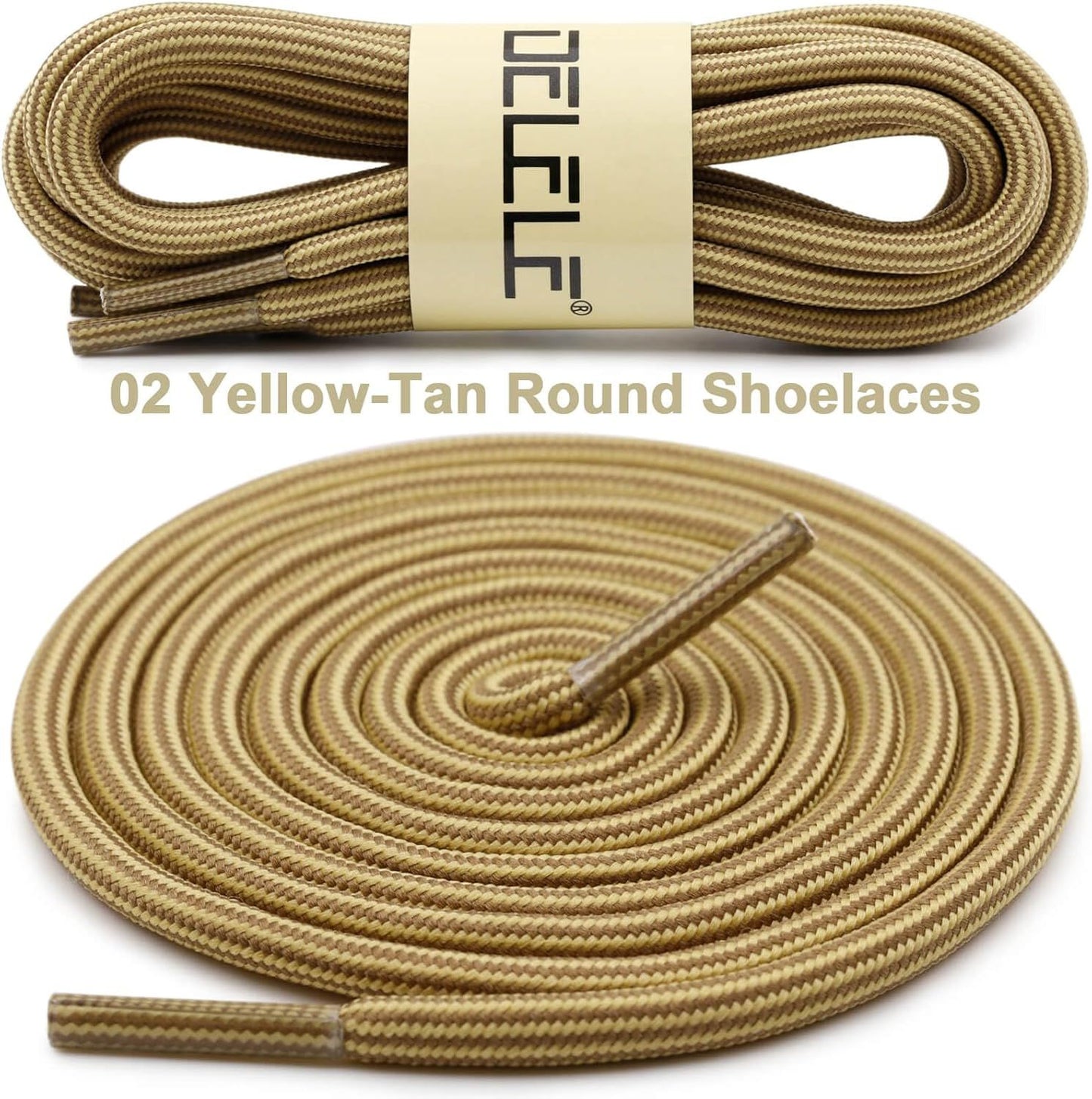 Work Shoe Laces or Boots, 2 Pair Hiking Heavy Duty Boot Laces, Durable Round Shoelaces Strings V1259-DP01-E-515