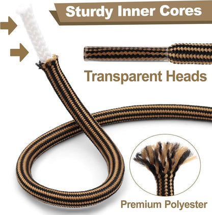Work Shoe Laces or Boots, 2 Pair Hiking Heavy Duty Boot Laces, Durable Round Shoelaces Strings V1259-DP01-E-515