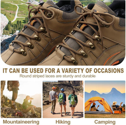 Work Shoe Laces or Boots, 2 Pair Hiking Heavy Duty Boot Laces, Durable Round Shoelaces Strings V1259-DP01-E-515