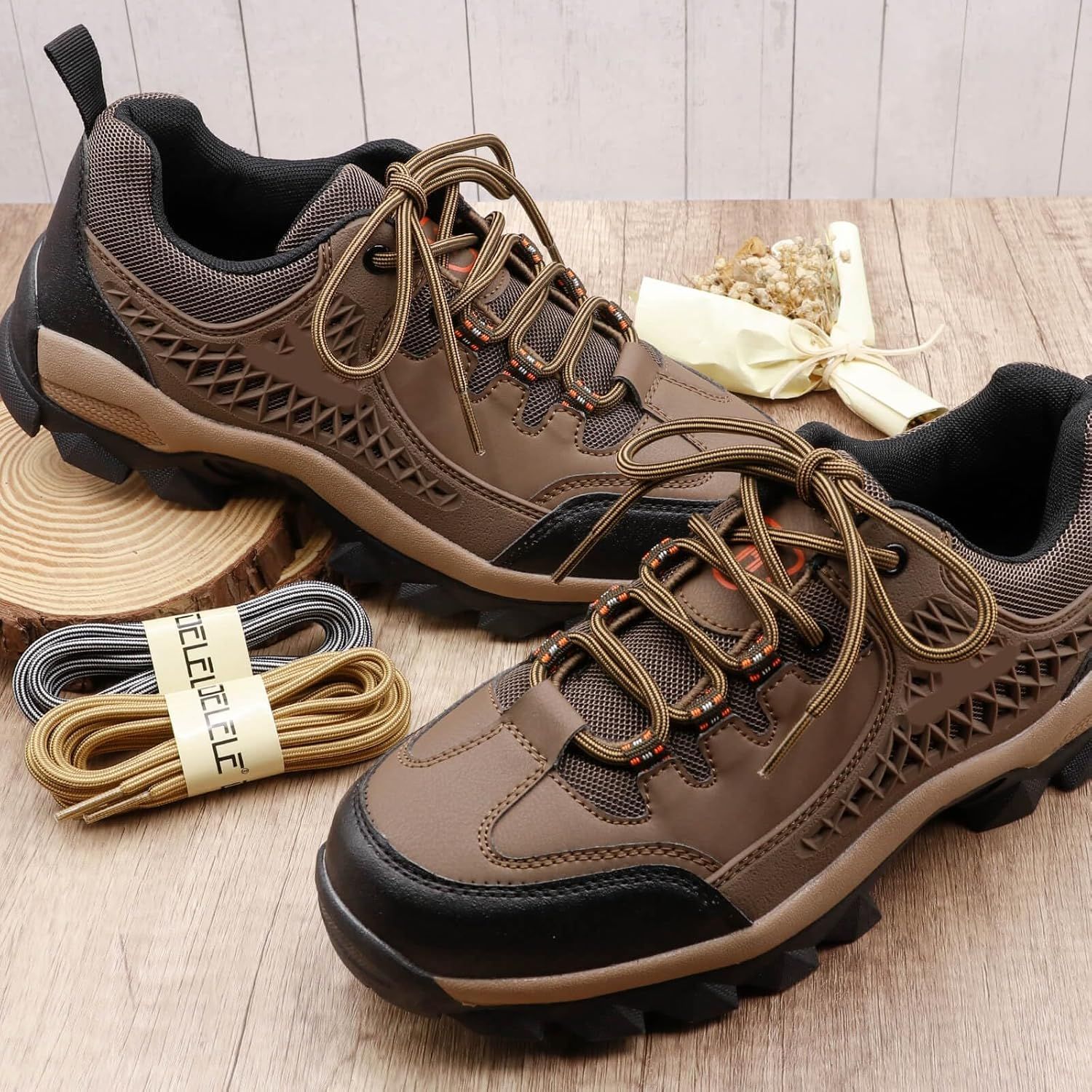 Work Shoe Laces or Boots, 2 Pair Hiking Heavy Duty Boot Laces, Durable Round Shoelaces Strings V1259-DP01-E-515