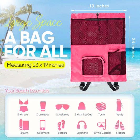 Mesh Swim Bag Beach Drawstring Backpack, Waterproo Gym Bags or Women and Men, Large Pool Bag Swimming Gear or V1259-DP01-E-519