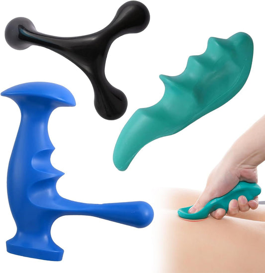 Manual Trigger Point Massage Tool and Thumb Saver or ull Body Deep Tissue Massage, Set Include 1 Green Thumb V1259-DP01-E-521