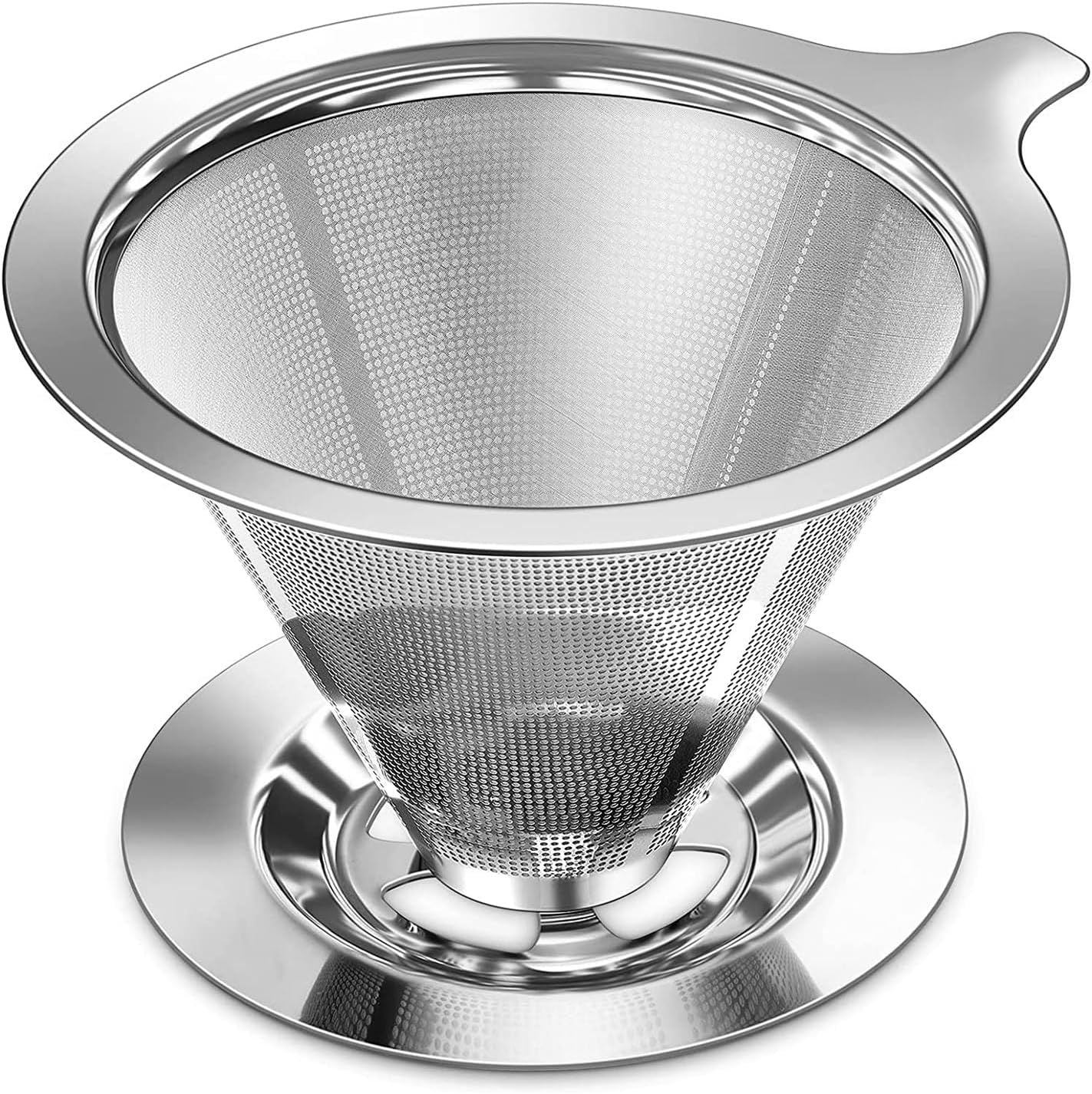 Pour Over Coee Dripper, Slow Drip Paperless Coee ilter, Pour Over Coee Maker or 1-2Cups Brew, Double Mesh V1259-DP01-E-522