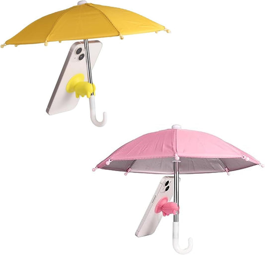 2pcs Cell Phone Umbrella or Sun Shade, Universal Adjustable Cute Phone Shade Umbrella with Piggy Style V1259-DP01-E-523