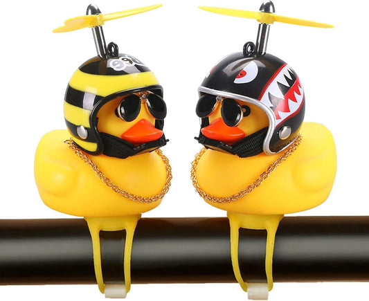 2 Pack Rubber Duck Car Ornaments, Yellow Duck Car Dashboard Decorations Squeeze Duck Bicycle Horns with V1259-DP01-E-524