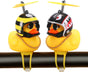 2 Pack Rubber Duck Car Ornaments, Yellow Duck Car Dashboard Decorations Squeeze Duck Bicycle Horns with V1259-DP01-E-524