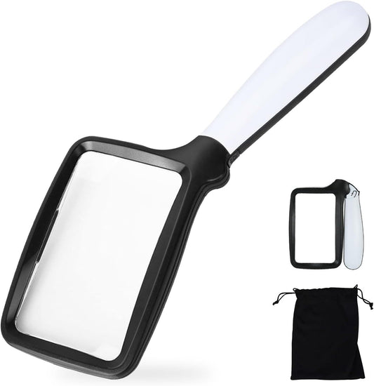 olding Handheld Magniying Glass with Light, 3X Large Rectangle Reading Magniier with Dimmable LED or Macular V1259-DP01-E-525