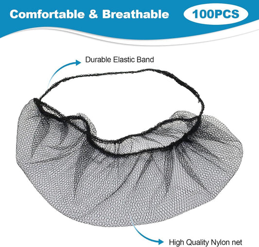 100 pcs Elastic Black Comortable Protective Beard Covers 18" Disposable Nylon Breathable Beard Net or Men V1259-DP01-E-527
