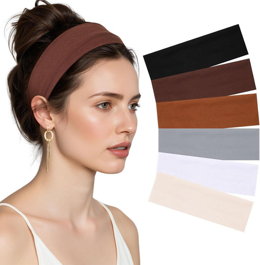 6Pcs Wide Headbands or Women Non Slip Sot Elastic Hair Bands or Women's Hair or Workout Sports V1259-DP01-E-541