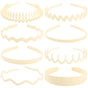 Plastic Matte Zig Zag Headbands or Women, Non Slip with Teeth, 8 Pack (Cream, One size) V1259-DP01-E-545