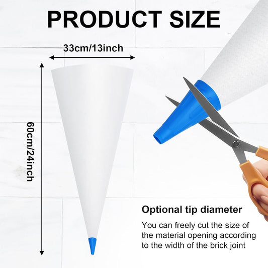 Biaungdo 2 Pack Tile Grout Masonry Mortar Bag, Heavy Duty Piping Bags Grout Sealer Bag, Blue Tip Grouting V1259-DP01-E-55