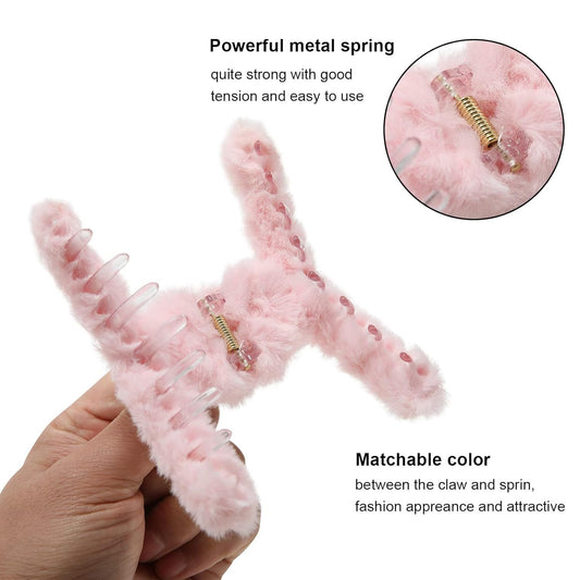 5PCS Large Claw Hair Clips or Thick Hair Big uzzy Hair Clips or Women Nonslip Strong Hold Hair Claw Clip V1259-DP01-E-553
