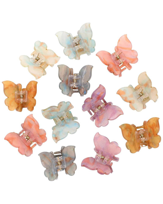 12Pcs Small Hair Clips or Women Girls Acrylic Mini Claw Clips Cute Hair Jaw Claw or Hair Styling Accessories V1259-DP01-E-554