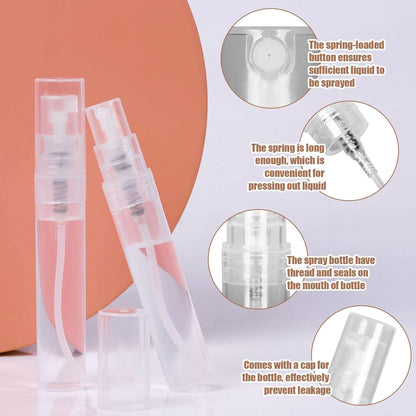 60PCS 5ml Mini Spray Bottle, Mini Clear Plastic Spray Bottle Empty, ine Mist Reillable Mini Perume Bottle, V1259-DP01-E-573
