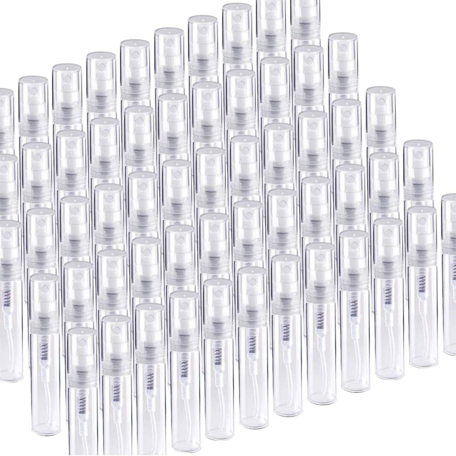 60 Pack 3ml Mini Spray Bottle, Clear Plastic Empty Cute Perume Atomizer Bottle or Cleaning, Travel, Essential V1259-DP01-E-574
