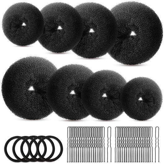 Hair Bun Maker Set- 8 PCS Hair Donuts or Buns (2 Extra-large,2 Large,2 Medium and 2 Small), 40 PCS Bobby V1259-DP01-E-578