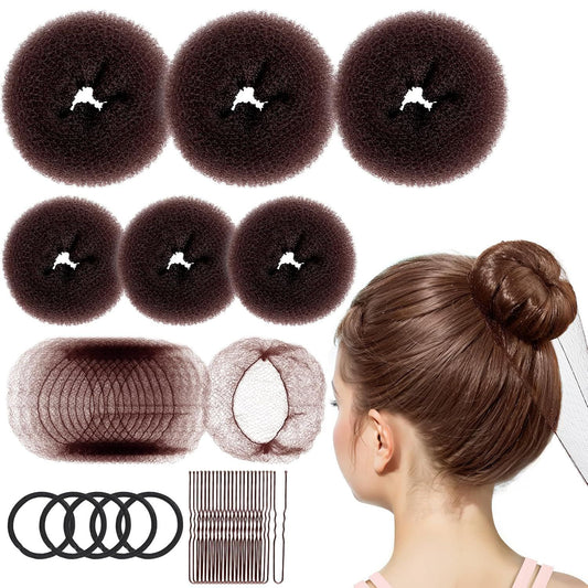 6 PCS Hair Bun Makers or Kids, 10 Invisible Bun Nets or Ballet Girls, 3PCS Extra Small 3PCS Small Donut Buns V1259-DP01-E-579