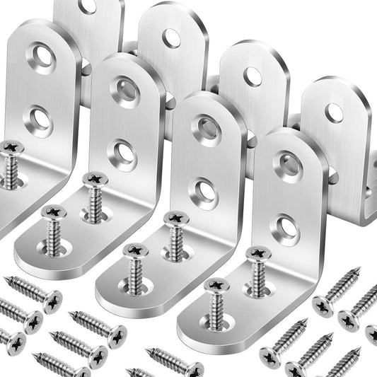 8 PCS Heavy Duty Corner Brace, 40x40mm Stainless Steel Joint Right Angle Brackets with Screws, 90 Degree Wall V1259-DP01-E-580