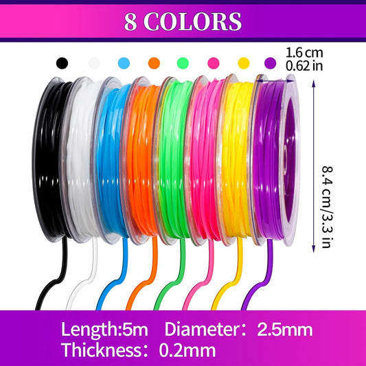 8 Color Lanyard Kit, Bright Color Lacing Cord, Lanyard String or Crats, Bracelets and Jewelry Making V1259-DP01-E-581