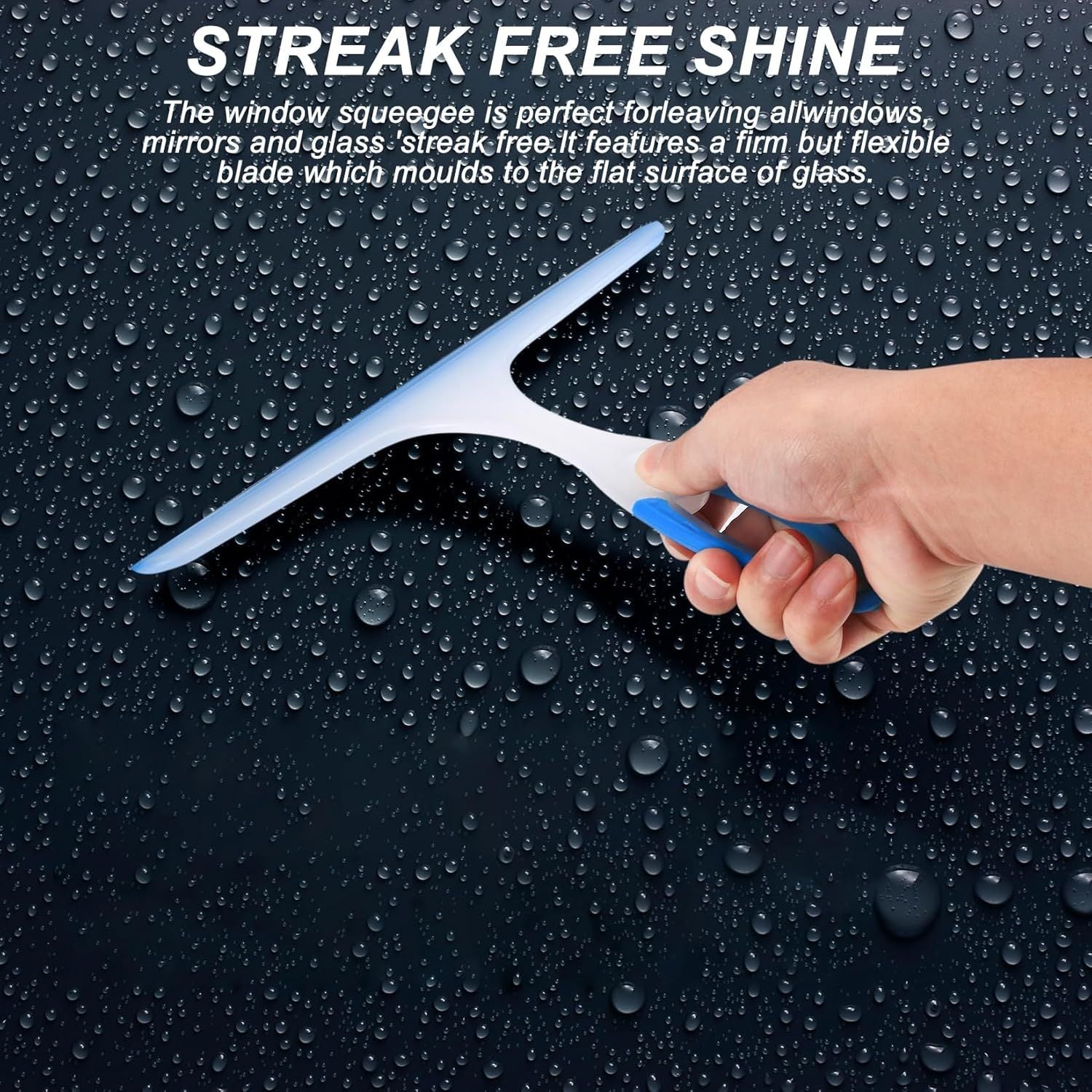 Shower Squeegee or Glass Doors, 3pcs Bathroom Squeegee or Shower Cleaner Squeegee, Window Cleaning Squeegee V1259-DP01-E-584