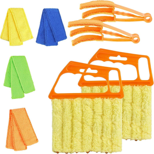 4Pcs Window Venetian Blind Cleaner Duster Tool,eather Blind Duster or Cleaning,Washable 7 inger Dusters Brush V1259-DP01-E-585