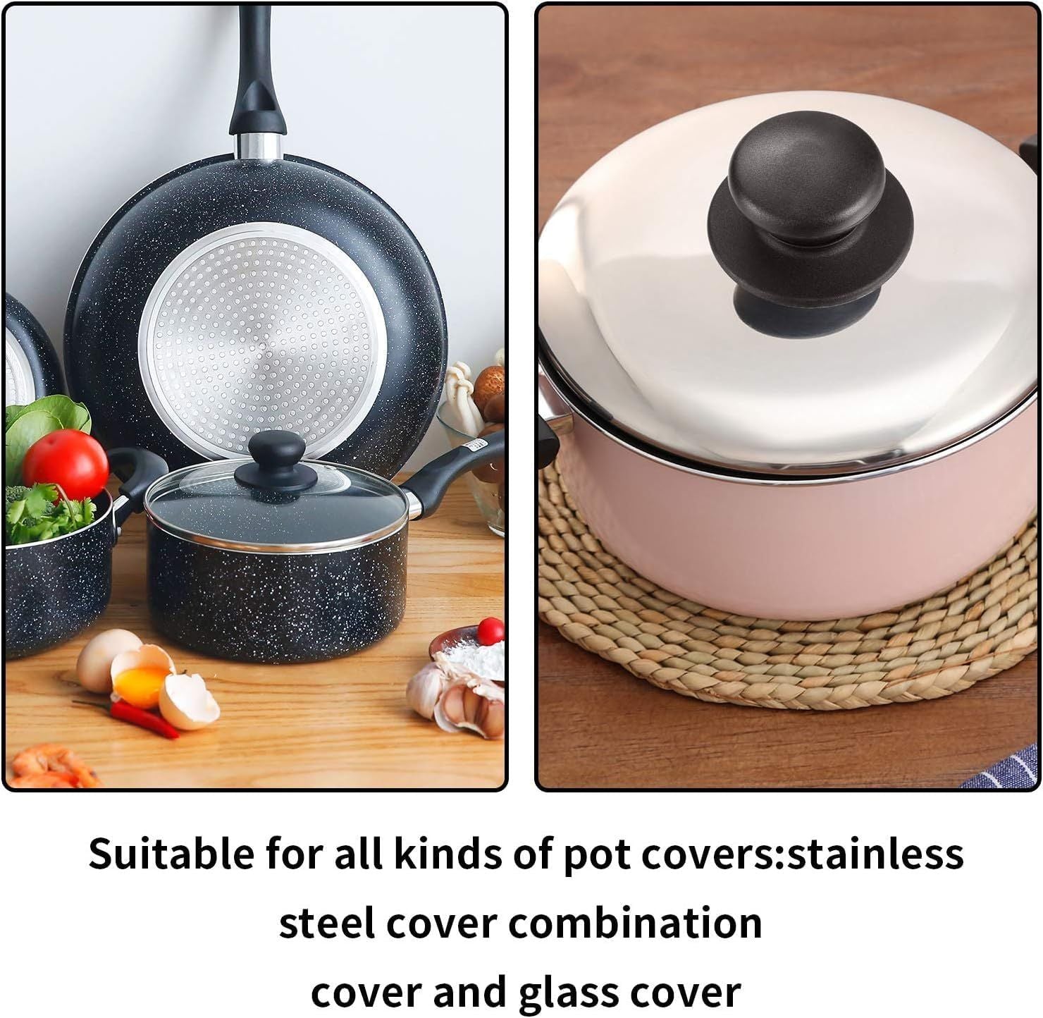 4 Pcs Universal Pot Lid Knobs, Pot Lid Handle Replacement, Pot Cover Knobs, Universal Kitchen Bakelite Top V1259-DP01-E-590