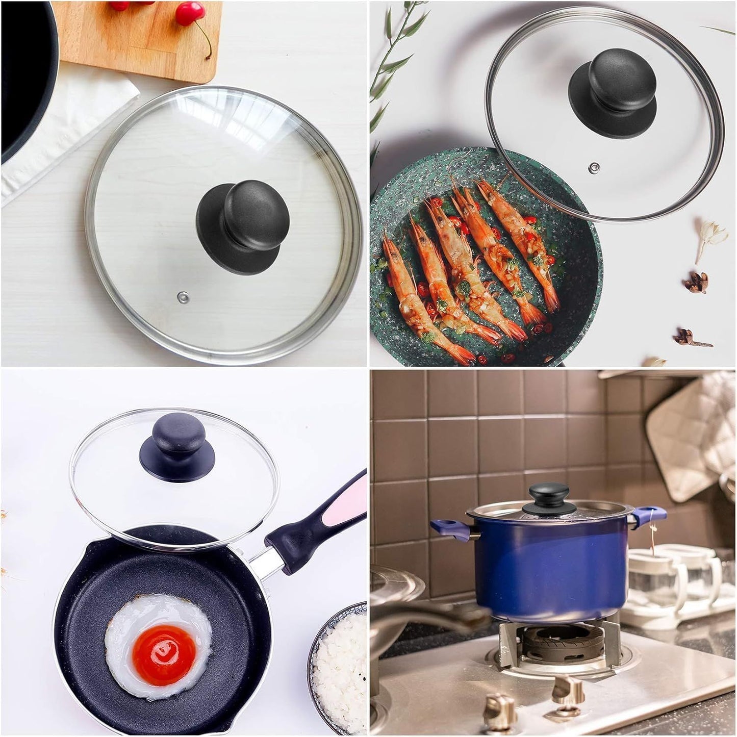4 Pcs Universal Pot Lid Knobs, Pot Lid Handle Replacement, Pot Cover Knobs, Universal Kitchen Bakelite Top V1259-DP01-E-590