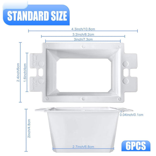 6 Pcs BE1-2 Electrical Outlet Box Extenders, Electrical Box Extender, 1 Gang Power Outlet Box Extender, V1259-DP01-E-591