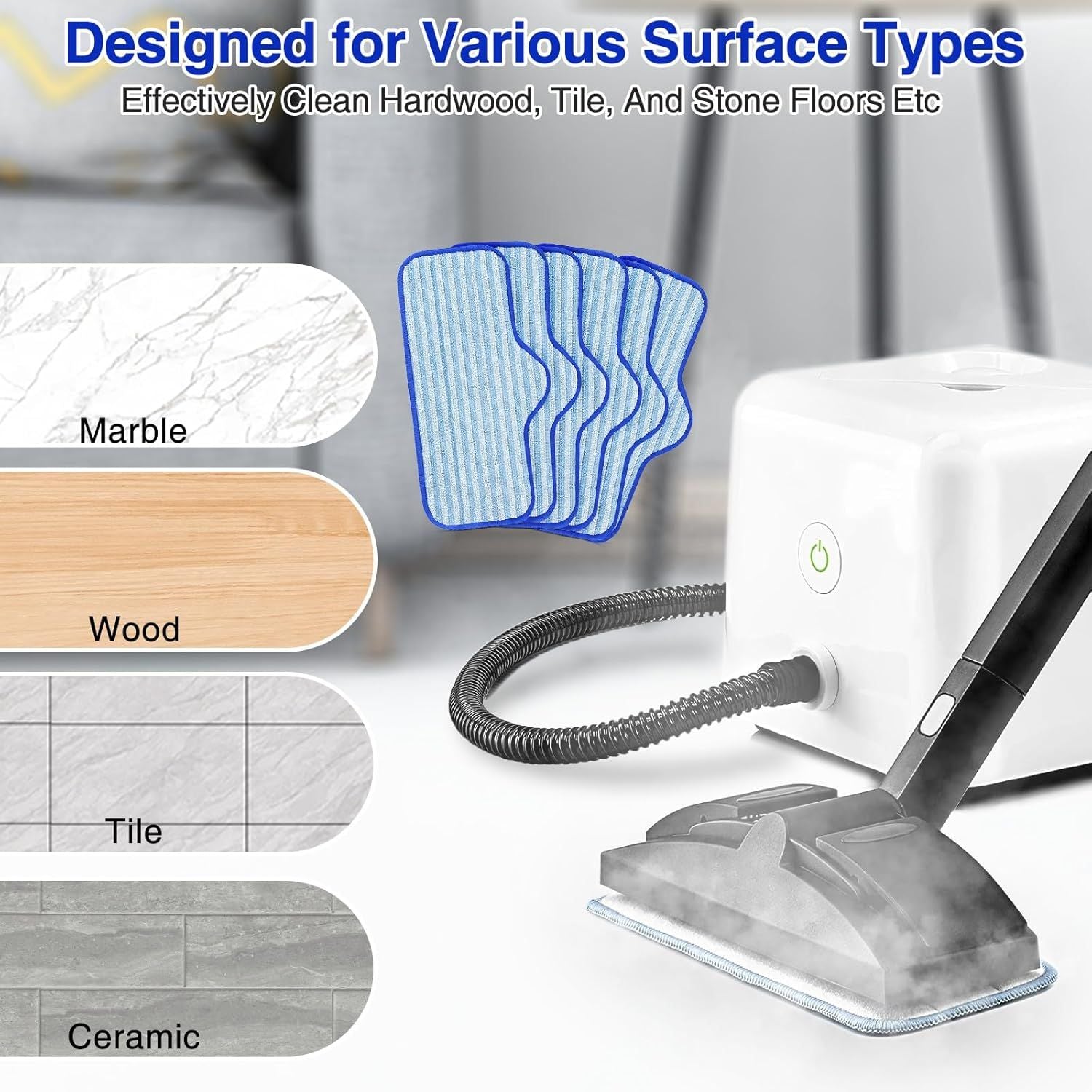 6 Pack Microiber Pads Compatible with Dupray Neat Steam Cleaner, Durable, Reusable and Machine Washable V1259-DP01-E-597