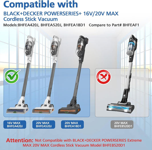 Sponge ilter Replacement Compatible with BLACK+DECKER POWERSERIES+ 16V / 20V Cordless Stick Vacuum Models V1259-DP01-E-598