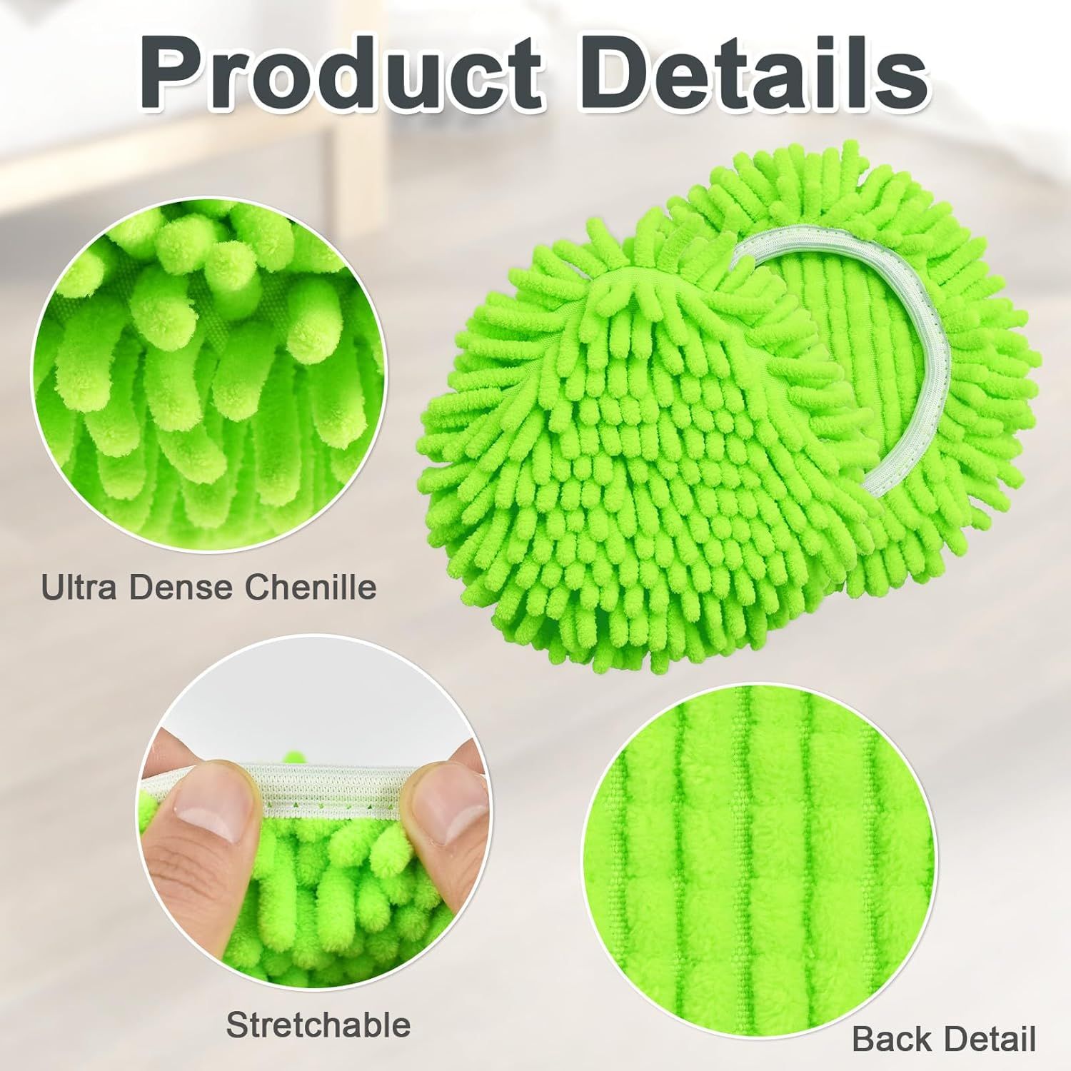 Mop Heads Replacements, 3 Pack Spin Mop Reill Replace Head or O Cedar RinseClean 2 Tank System, Microiber & V1259-DP01-E-606