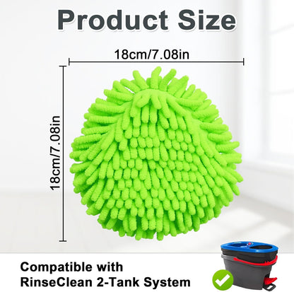 Mop Heads Replacements, 3 Pack Spin Mop Reill Replace Head or O Cedar RinseClean 2 Tank System, Microiber & V1259-DP01-E-606