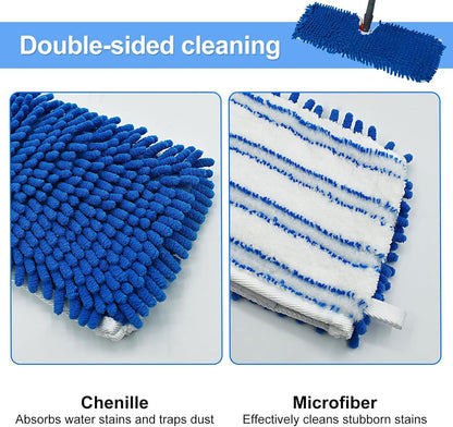 3 Pack Mop Heads Replacements Compatible or Ocedar Dual-Action Microiber lip Mop, Double Sided Mop Replace V1259-DP01-E-607