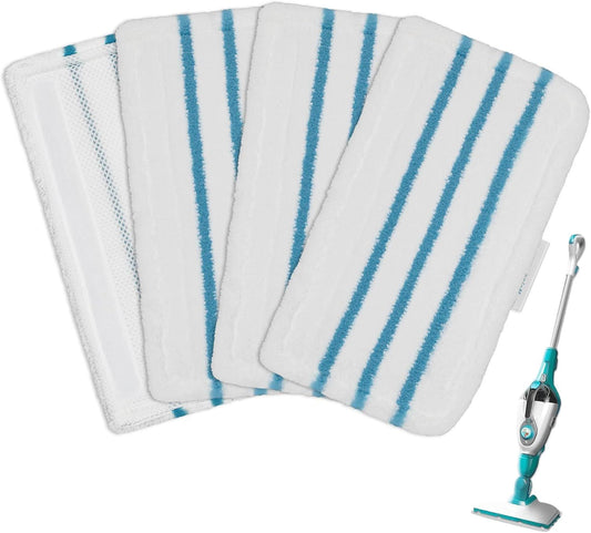 4Pack Steam Mop Pads Replacement or Black+Decker Steam Mop SM1600, SM1610, SM1620, HSM13E1, HSMC1300X, V1259-DP01-E-608