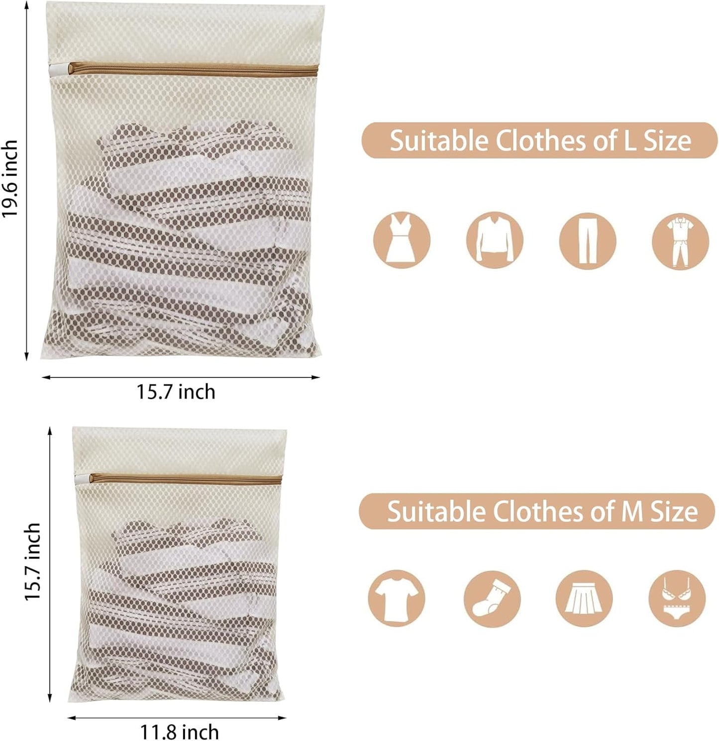 6 Pack Laundry Bag, Durable Honeycomb Mesh Laundry Bags Suitable for Delicate Clothes Washing (3 Large, 3 V1259-DP01-E-62