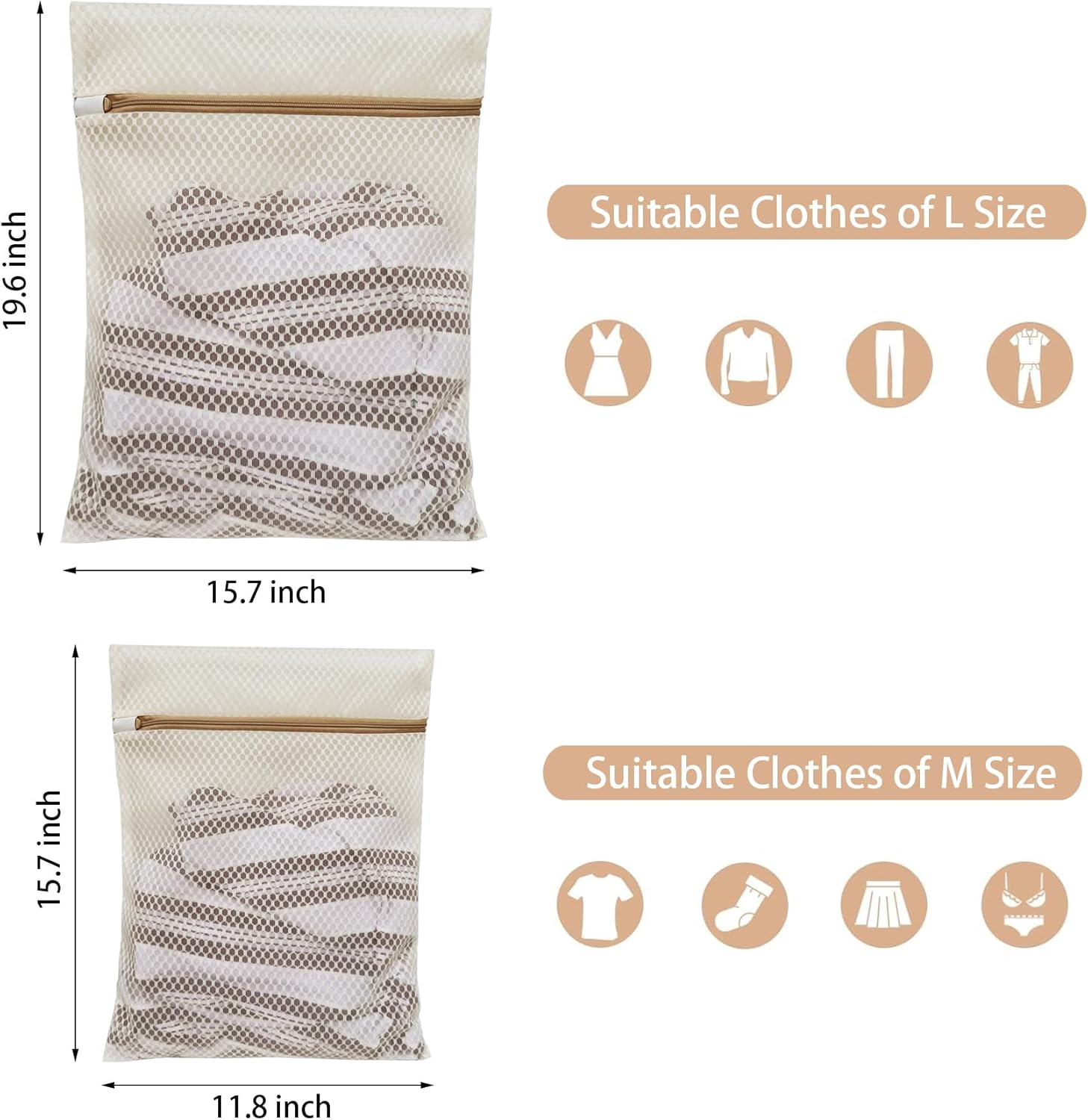 6 Pack Laundry Bag, Durable Honeycomb Mesh Laundry Bags Suitable for Delicate Clothes Washing (3 Large, 3 V1259-DP01-E-62