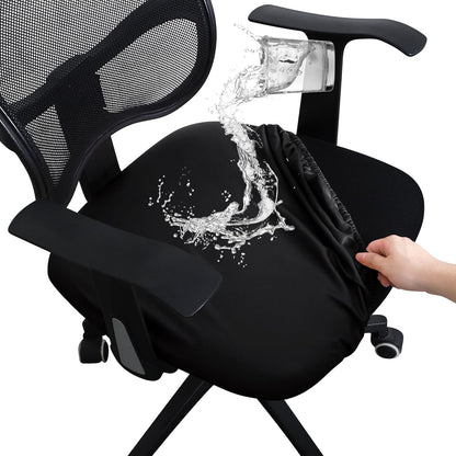 FORCHEER Office Chair seat Covers Leather Stretch Waterproof PU Computer Chair Seat Cushion Slipcovers-Black V1259-DP01-E-63