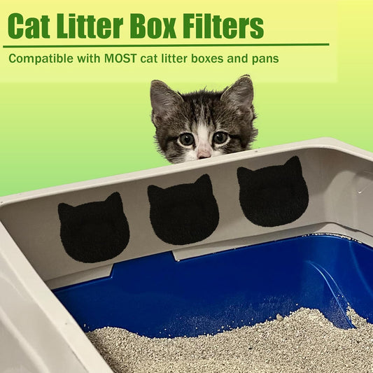 Cat Litter Box Stick-on Activated Charcoal Filters Compatible with Most Cat Litter Box, Universal Activated V1259-DP01-E-66