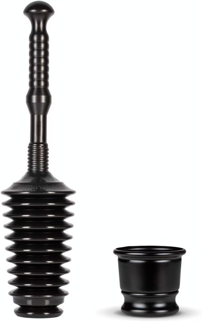 Master Plunger MP500-B3 Heavy Duty Bathroom Toilet Plunger Kit with Short Bucket/Caddy. Equipped with Air V1259-DP01-E-70