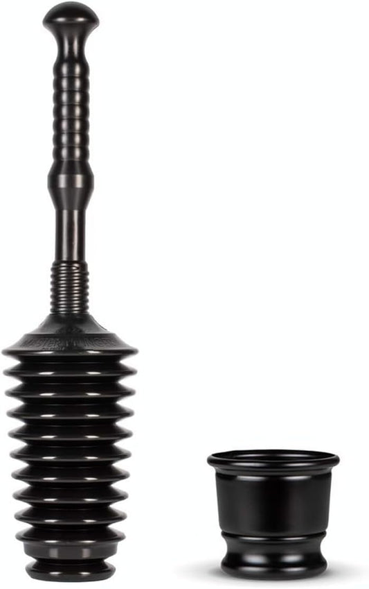Master Plunger MP500-B3 Heavy Duty Bathroom Toilet Plunger Kit with Short Bucket/Caddy. Equipped with Air V1259-DP01-E-70