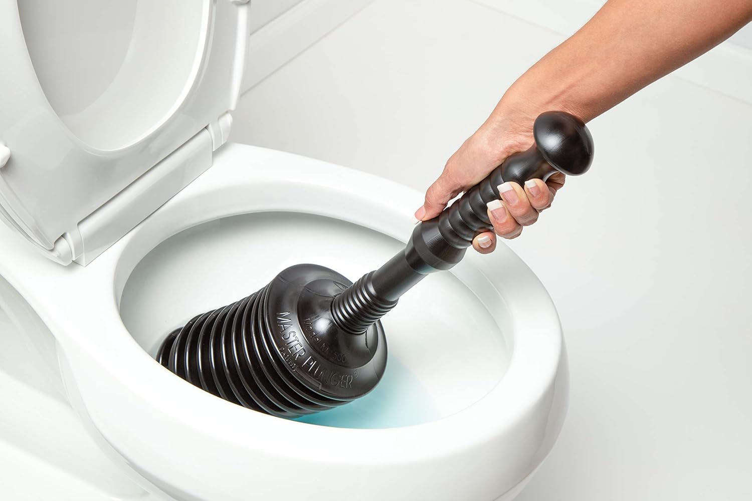 Master Plunger MP500-B3 Heavy Duty Bathroom Toilet Plunger Kit with Short Bucket/Caddy. Equipped with Air V1259-DP01-E-70