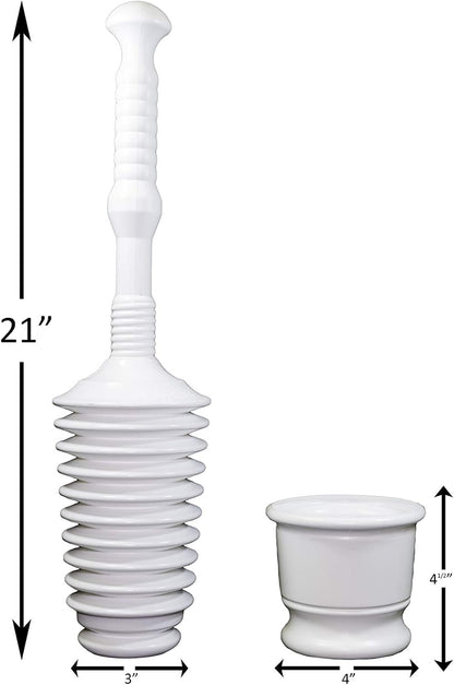 Master Plunger MP500-B4 Heavy Duty Bathroom Toilet Plunger Kit with Short Bucket. Equipped with Air Release V1259-DP01-E-73