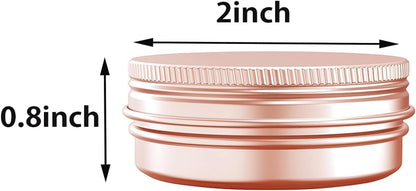 1 oz Aluminum Tin Jar with Screw Cap Refillable Container for Cosmetic, Lip Balm, Cream, Rose Gold 12 Pcs. V1259-DP01-E-78