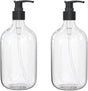 10 Ounce Clear Plastic Pump Bottle Dispenser, Refillable Empty Bottle Container with Pump for Essential Oil V1259-DP01-E-79