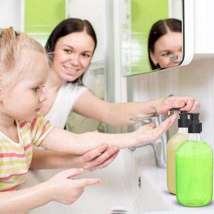10 Ounce Clear Plastic Pump Bottle Dispenser, Refillable Empty Bottle Container with Pump for Essential Oil V1259-DP01-E-79