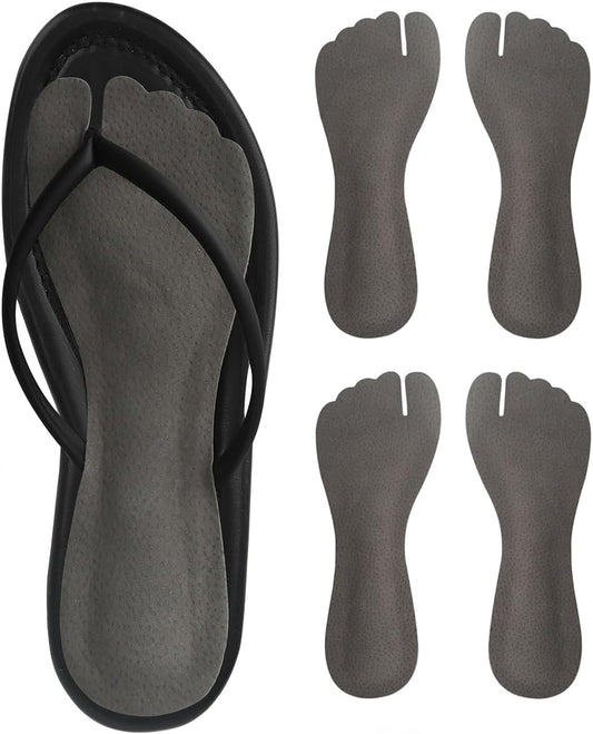 2 Pairs Pigskin Flip Flop Insoles Anti-Slip, Self Adhesive Cushion Insert for Thong Sandals Pain Relief, Arch V1259-DP01-E-86