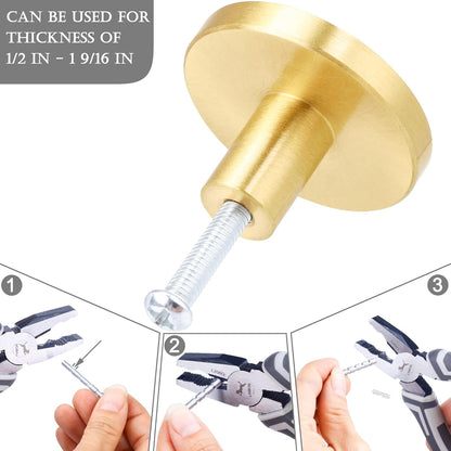 2 Pack Clover Shape Drawer Pulls Solid Brass Stylish Kitchen Cabinet Modern Brushed Gold Trefoil Dresser V1259-DP01-E-92