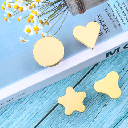 2 Pack Clover Shape Drawer Pulls Solid Brass Stylish Kitchen Cabinet Modern Brushed Gold Trefoil Dresser V1259-DP01-E-92