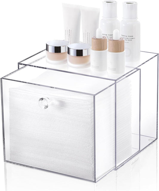 Disposable Face Towel Container Box Compatible with Clean Skin Club Clean Towel XL, AcrylicTowel Storage Bin V1259-DP01-F-102