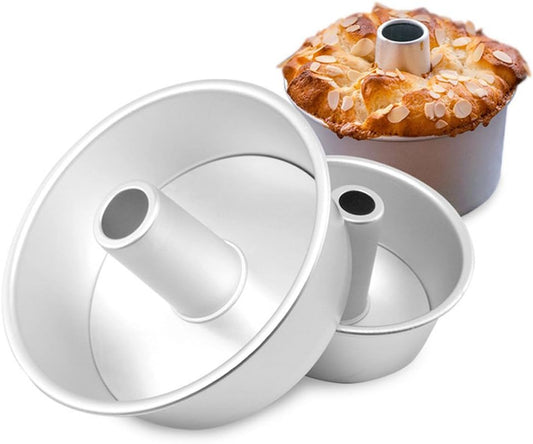 6 Inch Angel Food Cake Pan with Removable Bottom, Aluminum Round Tube Pan Chiffon Cake Mold Baking Tin V1259-DP01-F-109